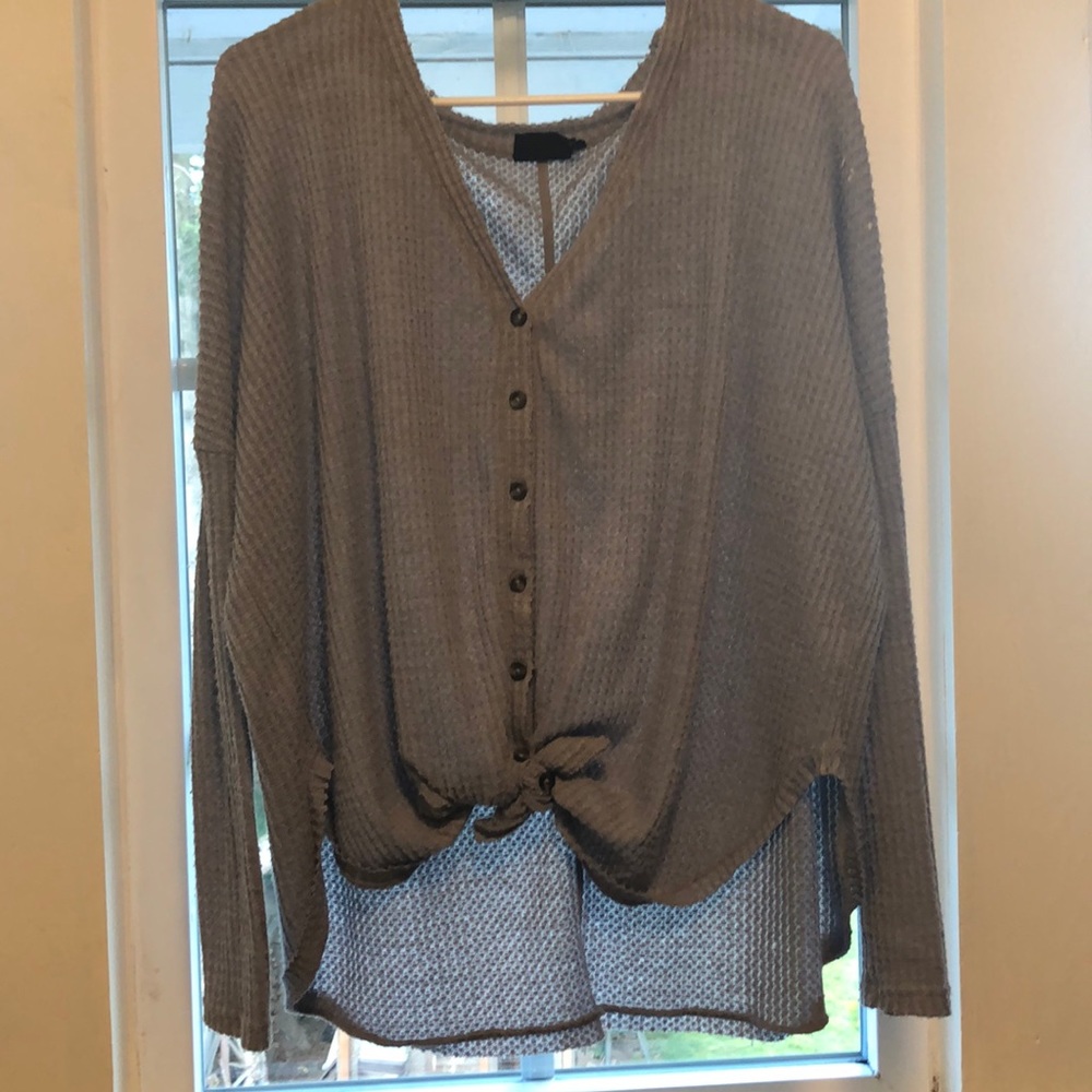Grey button up long sleeve